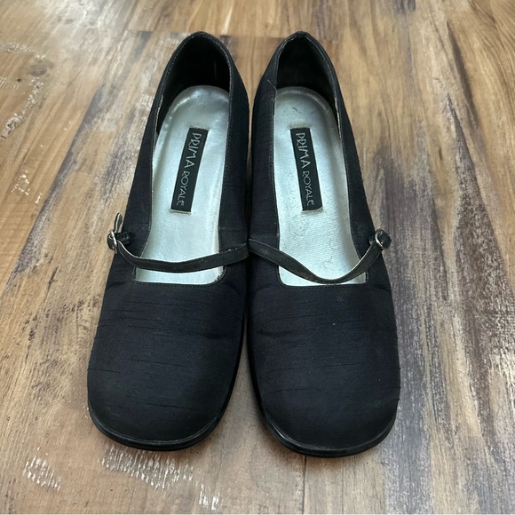 VTG 90s Black Rounded Square Toe Mary Jane’s Kitten heels - Picture 1 of 8